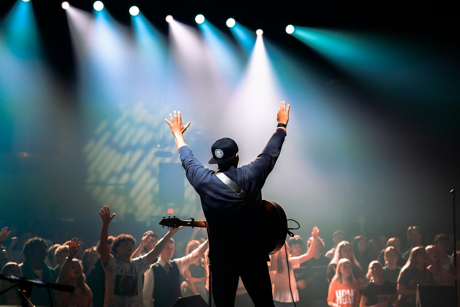 teens in a church service